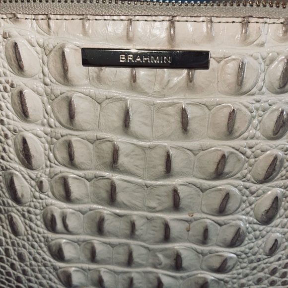 BRAHMIN Croc Embossed Champagne and Bronze Bag